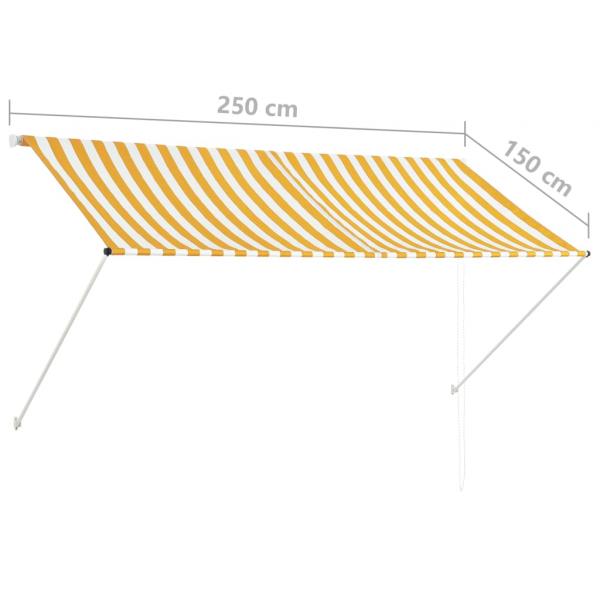 Einziehbare Markise 250×150 cm Gelb und Weiß