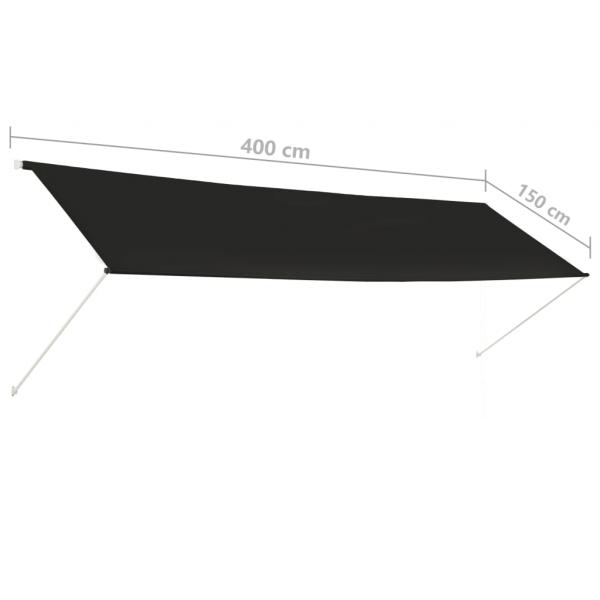 Einziehbare Markise 400×150 cm Anthrazit