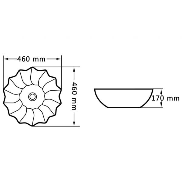 Waschbecken 46 x 17 cm Keramik Schwarz