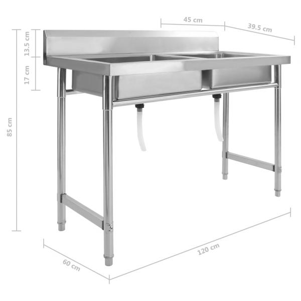 Küchenspüle Doppelbecken Edelstahl 