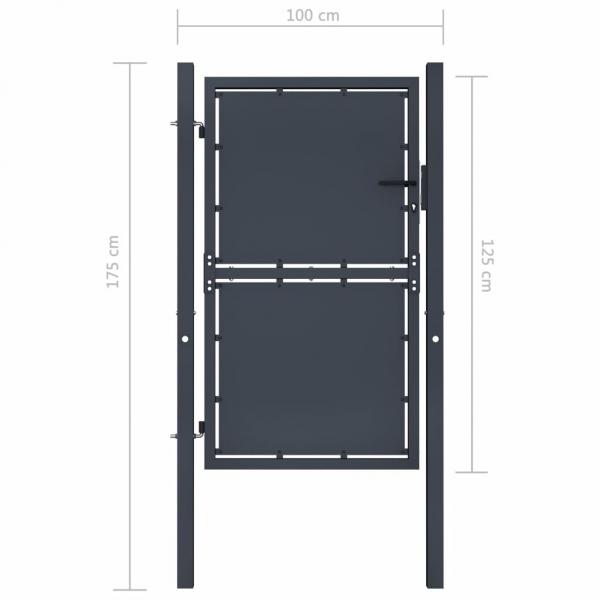 Gartentor Stahl 100×125 cm Anthrazit