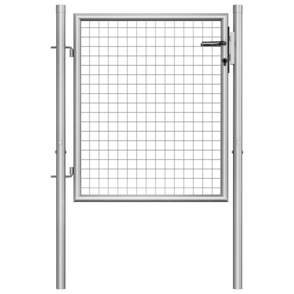 ARDEBO.de - Gartentor Verzinkter Stahl 105x125 cm Silbern