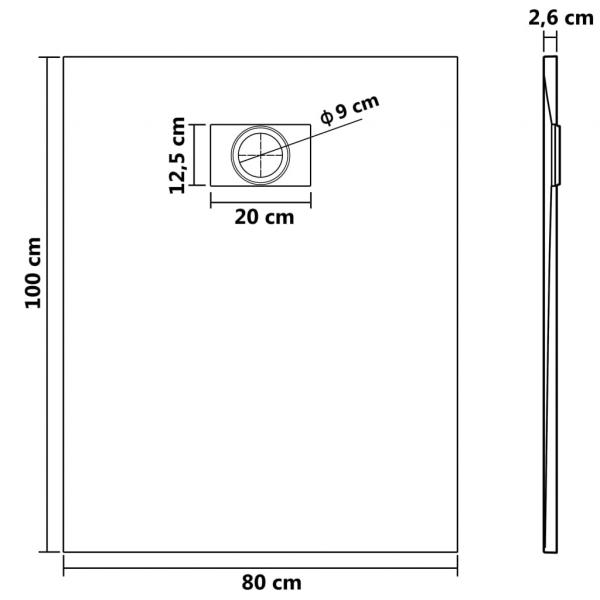 Duschwanne SMC Schwarz 100×80 cm