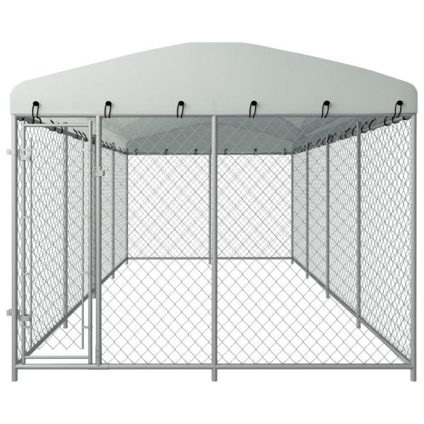 Outdoor-Hundezwinger mit Überdachung 7,6x3,8x2,3 m