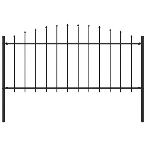 ARDEBO.de - Gartenzaun mit Speerspitzen Stahl (0,5 - 0,75) x 1,7 m Schwarz