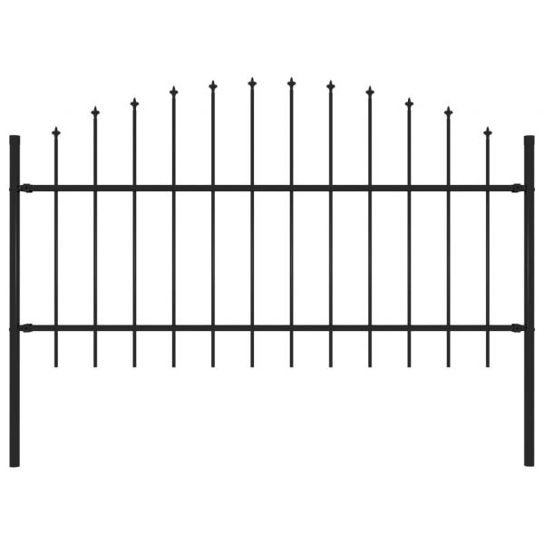 ARDEBO.de - Gartenzaun mit Speerspitzen Stahl (1 - 1,25) x 1,7 m Schwarz