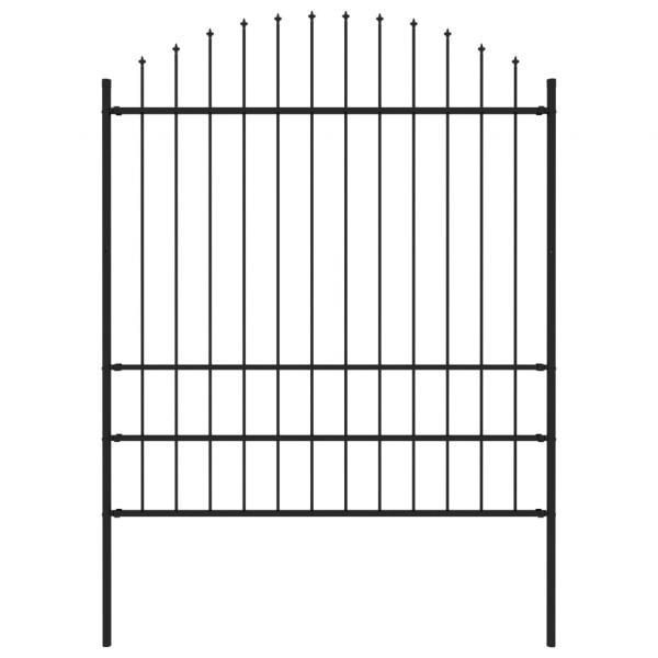 ARDEBO.de - Gartenzaun mit Speerspitzen Stahl (1,75 - 2) x 1,7 m Schwarz