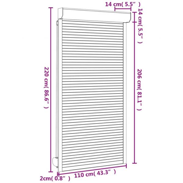 Rollladen Aluminium 110x220 cm Anthrazit