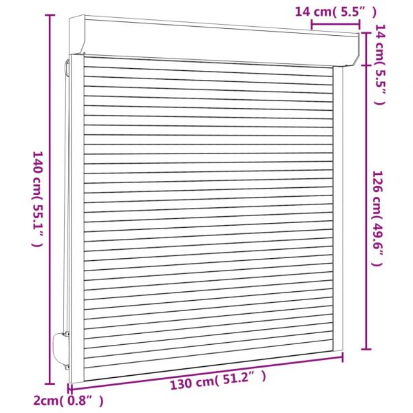 Rollladen Aluminium 130x140 cm Anthrazit