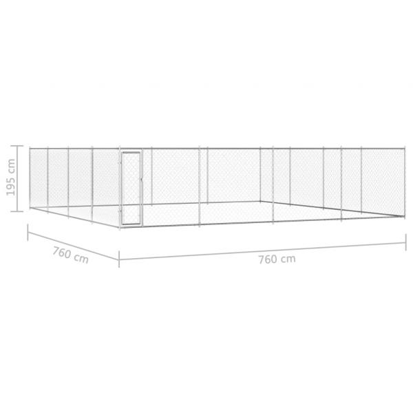 Outdoor-Hundezwinger Verzinkter Stahl 760x760x185 cm