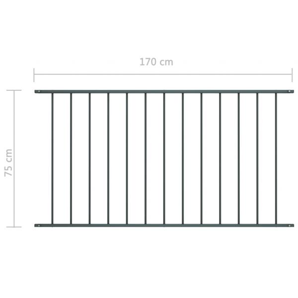 Zaunfeld Pulverbeschichteter Stahl 1,7 x 0,75 m Anthrazit