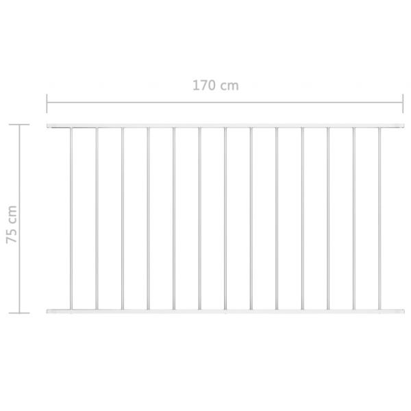 Zaunfeld Pulverbeschichteter Stahl 1,7 x 0,75 m Weiß