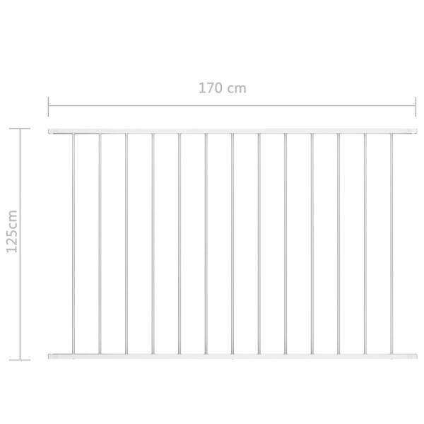 Zaunfeld Pulverbeschichteter Stahl 1,7 x 1,25 m Weiß