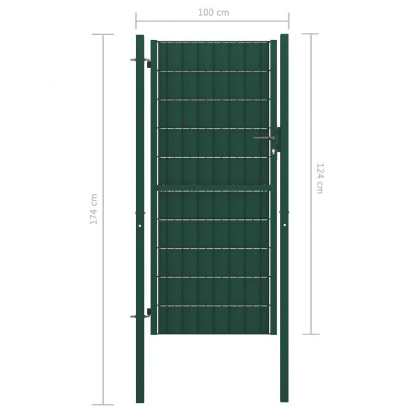 Zauntor PVC und Stahl 100x124 cm Grün  