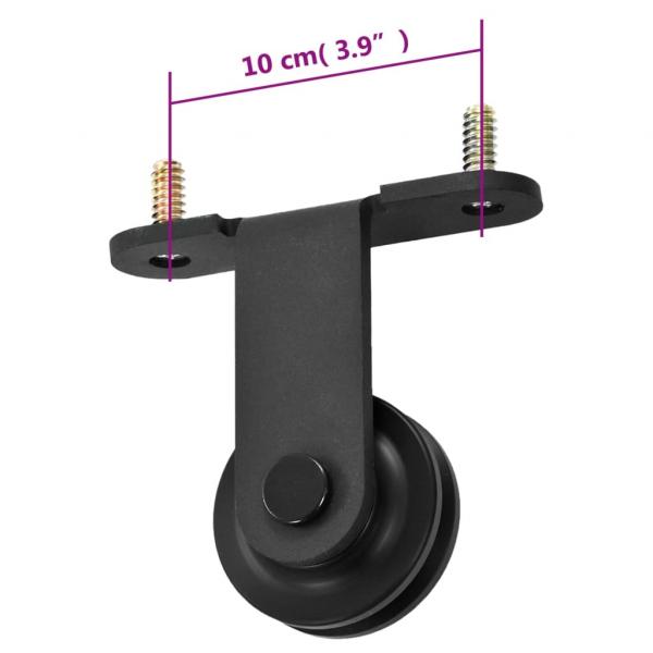 Schiebetürbeschlag-Set SKIEN 200 cm Stahl Schwarz