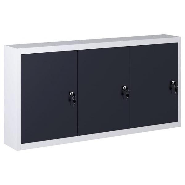 ARDEBO.de - Wand-Werkzeugschrank Industriedesign Metall Grau und Schwarz