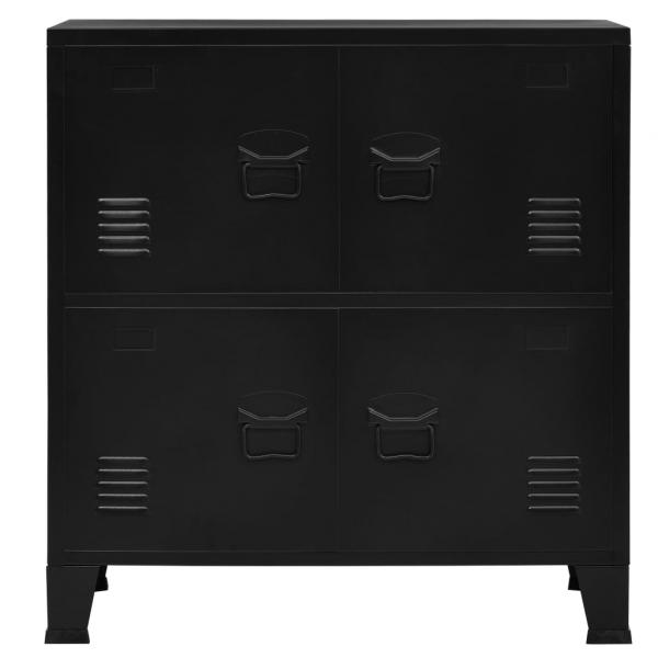 Lagerschrank Industrial Schwarz 75x40x80 cm Stahl