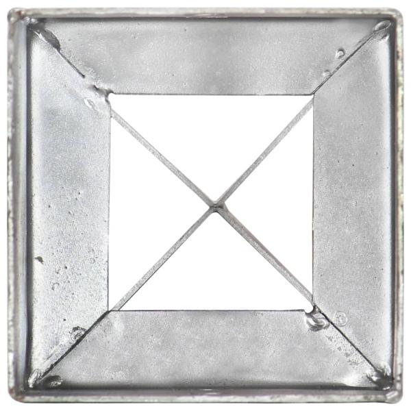 Erdspieße 2 Stk. Silbern 10×10×76 cm Verzinkter Stahl