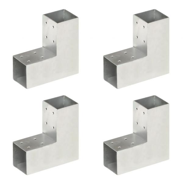 ARDEBO.de - Pfostenverbinder 4 Stk. L-Form Verzinktes Metall 71 x 71 mm