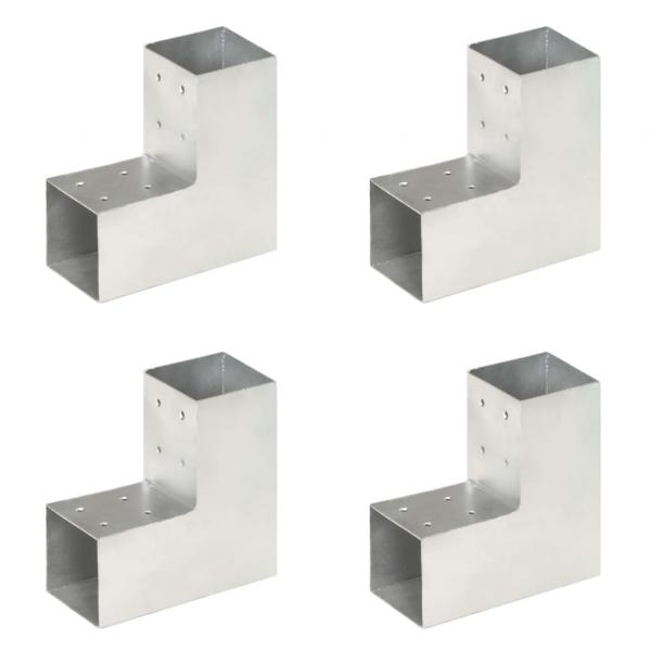 ARDEBO.de - Pfostenverbinder 4 Stk. L-Form Verzinktes Metall 81 x 81 mm