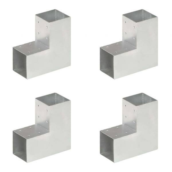 ARDEBO.de - Pfostenverbinder 4 Stk. L-Form Verzinktes Metall 91 x 91 mm