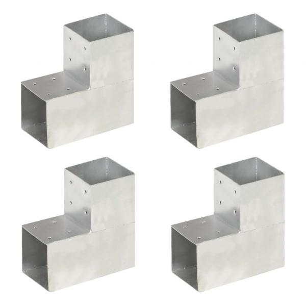 ARDEBO.de - Pfostenverbinder 4 Stk. L-Form Verzinktes Metall 101 x 101 mm