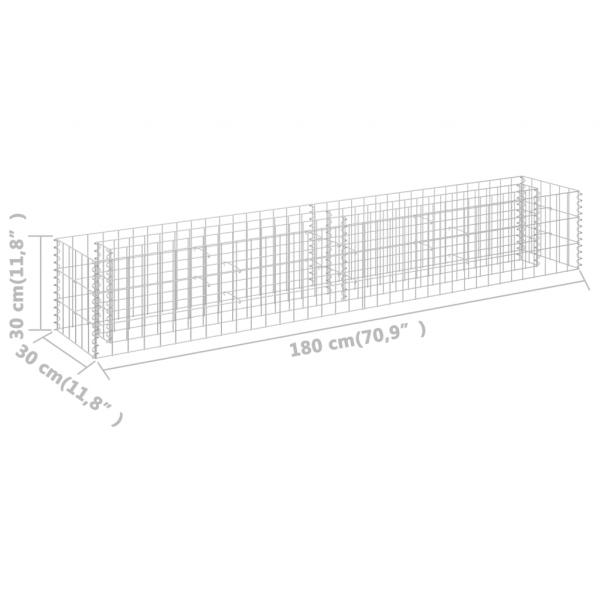  Gabionen-Hochbeet Verzinkter Stahl 180×30×30 cm