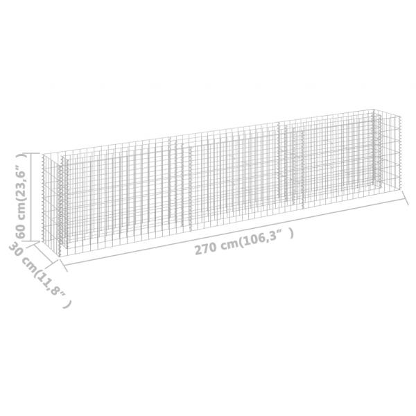 Gabionen-Hochbeet Verzinkter Stahl 270×30×60 cm