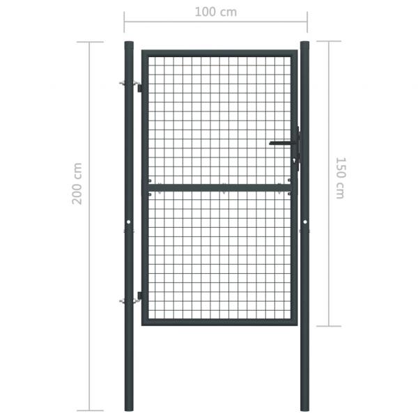 Mesh-Gartentor Verzinkter Stahl 100 x 200 cm Grau