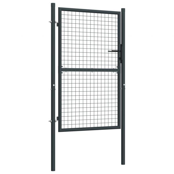 Mesh-Gartentor Verzinkter Stahl 100 x 225 cm Grau