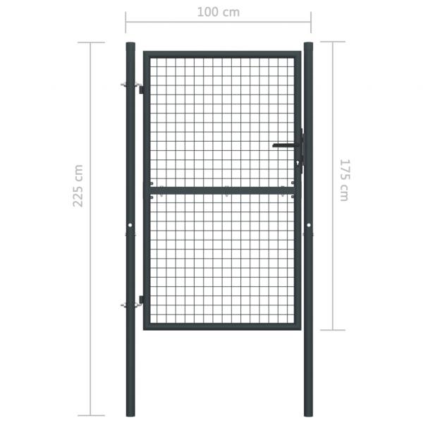 Mesh-Gartentor Verzinkter Stahl 100 x 225 cm Grau