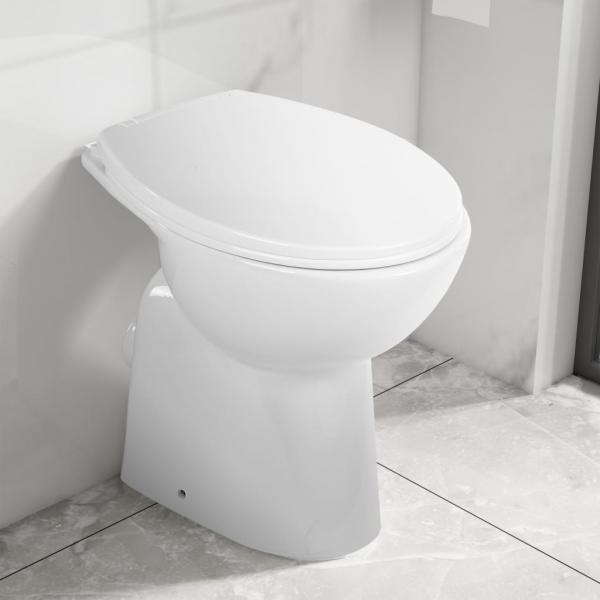 ARDEBO.de - Hohe Spülrandlose Toilette Soft-Close 7 cm Höher Keramik Weiß 