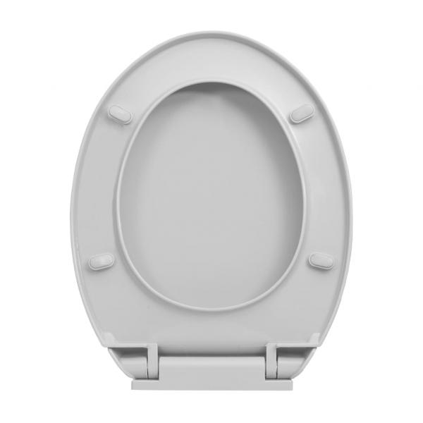 Toilettensitz mit Absenkautomatik Hellgrau Oval