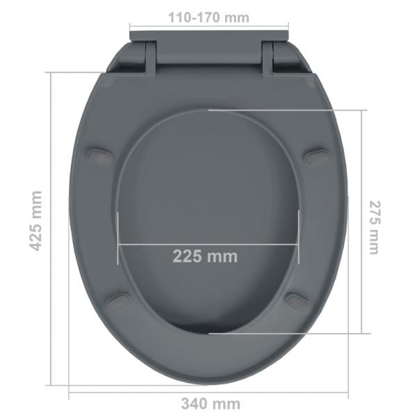 Toilettensitz mit Absenkautomatik Grau Oval