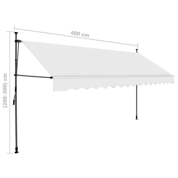 Einziehbare Markise Handbetrieben mit LED 400 cm Creme