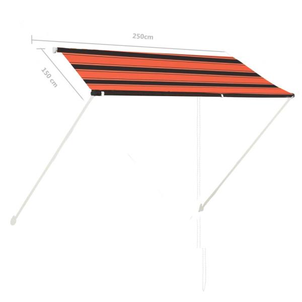 Einziehbare Markise 250×150 cm Orange und Braun