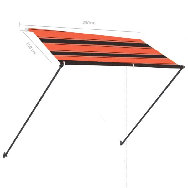 Einziehbare Markise mit LED 250×150 cm Orange und Braun