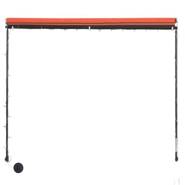 Einziehbare Markise mit LED 300×150 cm Orange und Braun