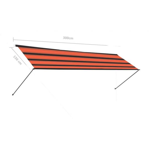 Einziehbare Markise mit LED 300×150 cm Orange und Braun