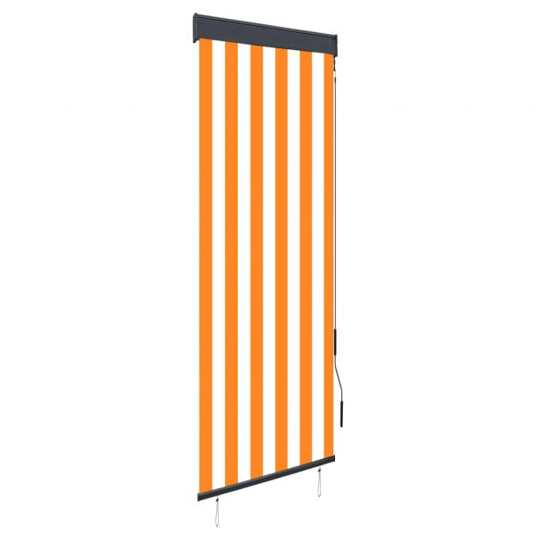 ARDEBO.de - Außenrollo 60 x 250 cm Weiß und Orange