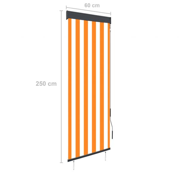 Außenrollo 60 x 250 cm Weiß und Orange