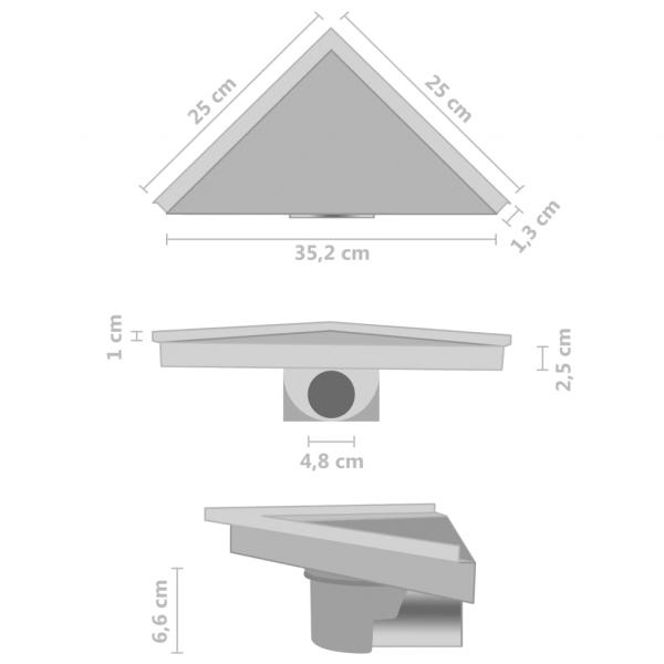 Duschablauf 2-in-1 Abdeckung 25×25 cm Edelstahl 