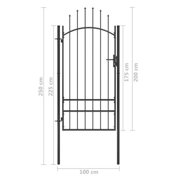 Gartentor Stahl 1x2,5 m Schwarz