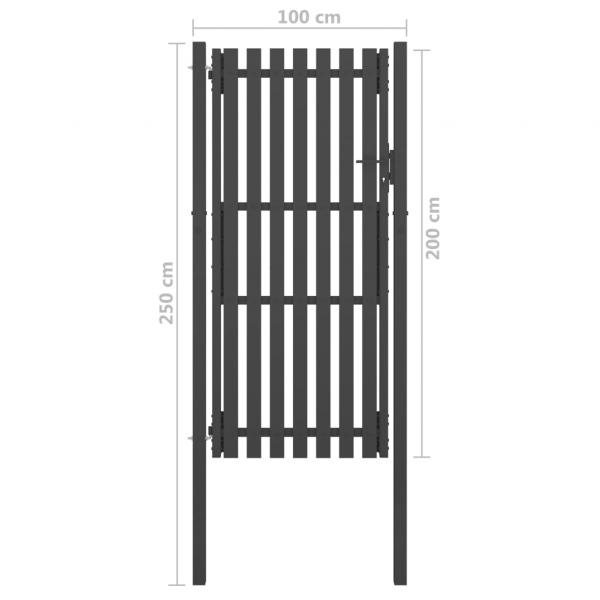 Gartentor Stahl 1x2,5 m Anthrazit