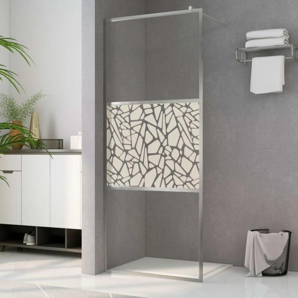 ARDEBO.de - Duschwand für Begehbare Dusche ESG-Glas Steindesign 80x195 cm