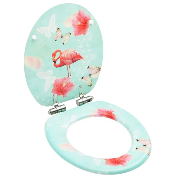 ARDEBO.de - Toilettensitz mit Soft-Close-Deckel MDF Flamingo-Design