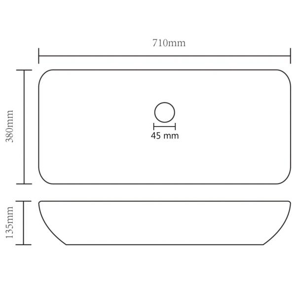 Luxus-Waschbecken Rechteckig Matt Creme 71x38 cm Keramik