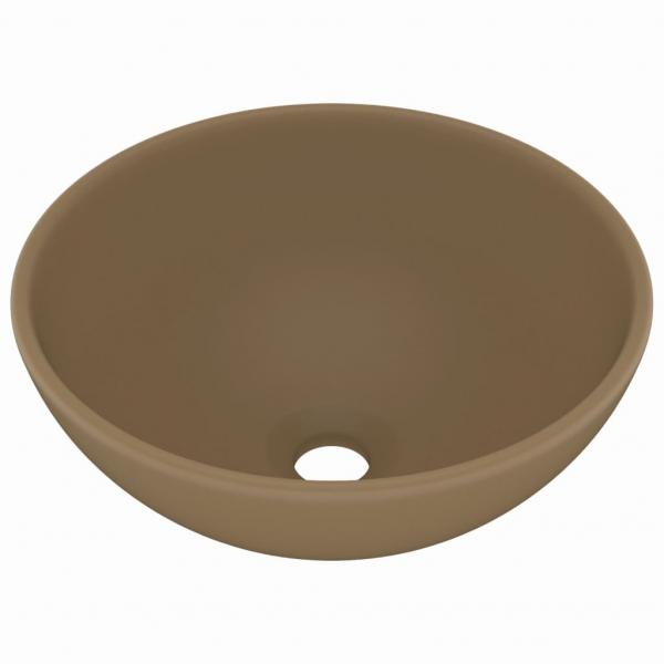 Luxus-Waschbecken Rund Matt Creme 32,5x14 cm Keramik