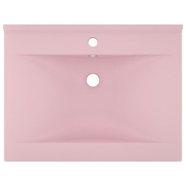 Luxus-Waschbecken mit Hahnloch Matt-Rosa 60x46 cm Keramik 