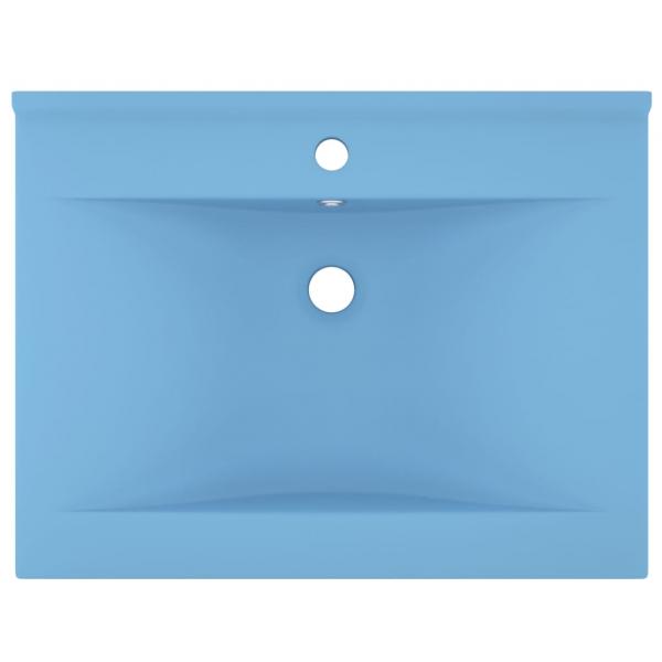 Luxus-Waschbecken mit Hahnloch Matt-Hellblau 60x46 cm Keramik 